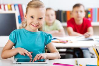 Young girl with iPad